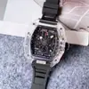 Reloj para Hombre de Moda Casual Deportiva Zido Marca Automático Completo Cuarzo Hueco Luminoso Impermeable Forma de Barril Reloj de Pulsera