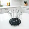 Suporte de Copo de Ferro Forjado para Casa, Escorredor de Xícaras de Chá, Suporte Rotativo de Armazenamento de Copos de Luxo Leve, Fabricante de Suporte Invertido para Copos de Vidro