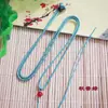 Colar DIY corda de Jasmim trançada à mão com contas vermelhas, corda de comprimento ajustável, pingente vivo de cristal de Cinábrio, cordão