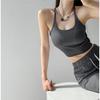 Chaleco de tirantes finos estilo americano para mujer, prenda exterior de verano, estilo Spice Girl, ajustado, sin mangas, básico, color liso, con tirantes.