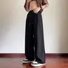 Pantalones casuales para hombre con caída, hechos de seda helada, de secado rápido, finos, de pierna recta, de cintura alta, holgados, pantalones largos para adolescentes, marca de moda, adecuados para primavera y verano