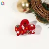 Qiyue Pinza Navideña de Acrílico Transfronteriza para el Cabello Femenina Dibujo Animado Papá Noel Hombre de Jengibre Pinza de Tiburón Navideño