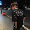 Camiseta de Manga Corta para Hombre Estilo Americano High Street Verano Juvenil Oversize 2026 Algodón Puro Top Bordado Pesado para Pareja