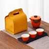 Juego de té de viaje, apto para exteriores, portátil, para acampar, equipo para beber té, taza exprés de cerámica, tetera de kung fu para oficina