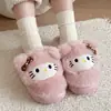 Lindas pantuflas de felpa de dibujos animados para niñas, colección otoño e invierno 2026, antideslizantes, de suela gruesa, cálidas y diseñadas para gustar a las niñas pequeñas