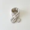 Cachecol para Bebê Qiu Nan Luvas Inverno Estilo Coreano Cor Lisa Versátil Quente e à Prova de Frio Luvas com Pingente de Dedo para Bebê Recém-Nascido