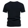 Camisa Henley Estilo Americano Manga Corta Mallas para Hombre Cuello Redondo Fitness Casual Secado Rápido Color Sólido Elástica Ajustada Camiseta Interior Camiseta