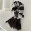 Bufanda de Punto Rayada Cálida de Invierno con Borlas Largas Chal de Terciopelo Ártico Dulce y Lindo Bufanda Larga Gruesa Cálida