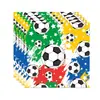 Tema de Fútbol Mundial Platos de Papel Desechables Vasos de Papel Caja de Palomitas Set Banderín Mantel Decoración Camino