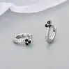 Pendientes de plata de ley 925 de lujo ligero europeo y americano, geométricos, de personalidad, con turquesa azul y cierres de diamante para mujer