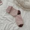 Calcetines Lindos de Dibujos Animados hasta la Mitad de la Pantorrilla para Mujer, Calcetines de Algodón de Moda para Primavera y Otoño, Estilo Japonés Rayados de Cachorro Estudiante Calcetines Largos de Otoño e Invierno