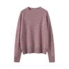 Suéter de Cachemir Puro 100% para Mujer Cuello Redondo Mangas Raglán Holgado Casual Simple Estilo Perezoso Prenda Base de Cachemir Otoño e Invierno Nuevo Estilo