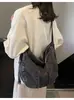 Bolsa Tote Personalizada com Toque Solto de Grande Capacidade Tendência Versátil Leve de Ombro Único Bolsa Transversal Jeans Casual Japonês para Mulheres