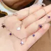 Venta al por mayor de fábrica Popular Pulsera de Zafiro Natural Plata S925 Incrustada Piedra Principal 3*3 Joyería de Lujo Venta Directa de Fábrica