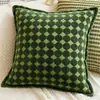Funda de Cojín para Sofá de Sala de Estar Verde Retro Funda de Almohada Cubierta para Cojín de Tiro para Dormitorio Mesita de Noche Ventana Saliente Funda de Cojín Lumbar