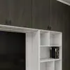 Fábrica de guarda-roupas sob medida para casa inteira em Moganshan, painel ecológico, porta de armário de vidro minimalista, porta a porta para armário de teto, aparador