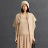 Bufanda Chal de Cachemira Suave para Mujer, Versátil, a la Moda, Casual, Ropa Exterior, Otoño e Invierno, Nuevo Color Puro, Tejido de Punto, Estilo Perezoso