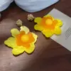 Nuevos aretes de flor de gardenia estilo chino para mujer, ambiente de verano junto al mar, aretes frescos y únicos