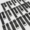 Adecuado para correa de repuesto de reloj electrónico para niños material PU negro correa de reloj deportivo de silicona una variedad de multitaalla