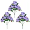 Rosas Simuladas Día de San Valentín Plástico Flor Falsa Individual Ramo Adornos para Restaurante Arreglo Floral Flores Secas Decoración con Flores de Seda