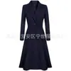 Nuevo Estilo Abrigo de Lana con Bolsillos para Mujer, Otoño e Invierno, Corte Ajustado, Gabardina de Moda, Abrigo de Lana de Longitud Media, Ropa Británica para Mujere Commuter