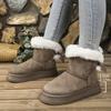 2025 Novas Botas de Algodão de Neve de Inverno para Mulheres Solado Grosso Laço Casual Forro de Lã Espessas Quentes Antiderrapantes Botas de Algodão Transfronteiriças