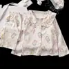 Pijama Infantil Primavera e Outono Manga Longa Algodão Nuvem Estilo Princesa Meninas 2025 Novo Verão Fofo Conjunto de Roupas para Casa
