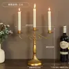 Candelabro de Estilo Francés Vintage para Mesa de Comedor, Portavelas Romántico Retro, Base para Atrezo de Fotografía Estilo Europeo, Blanco Roto