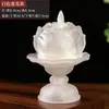 Lámpara de Loto, Lámpara Siempre Encendida, Vela Digital para el Hogar, Lámpara de Ofrenda para Bodhisattva, Lámpara de Buda, Lámpara de Altar de Cristal para Buda, Recargable