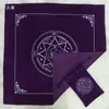 Em Estoque Toalha de Mesa Quadrada de Veludo Preto Toalha de Mesa para Cartas de Tarô Tapete de Mesa Bolsa para Cartas Pano de Tarô Roxo