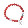 Pulsera de plata esterlina 925 copo de nieve ágata roja cuentas de plata diseño simple hecho a mano para mujer temperamento dulce pulsera de cuentas B3053