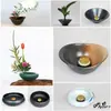 Jianshan arreglo floral Cerámica maceta base anticuada entrada base maceta porcelana maceta enseñanza Zen estilo chino