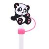 Novo Bonito Macio Bonito Panda Criativo PVC Macio Borracha À Prova de Poeira Tampa de Palha DIY Festa Palha Plugue de Poeira Tampa Decorativa