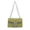 Bolso de hombro de moda de verano 2024, bolso de viaje distintivo, bolso cruzado con cadena distintiva, bolso cuadrado pequeño informal.