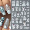 Adesivos de Unha Artística Novos Transfronteiriços Ins Urso de Desenho Animado Papai Noel Floco de Neve Anjo Laço Adesivos Adesivos para Unhas