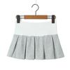 Falda Mini Gris de Cintura Alta Hot Sports con Pliegues Falda para Mujer Verano Nuevo Chica Picante Dulce Sexy Falda Corta