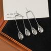 S925 prata agulha metal gota de água tassel elegante brincos longos estilo coreano high-end simples orelhas studs frio estilo brincos