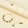 Europa y Estados Unidos nuevo traje de collar pendientes anillo con pedrería de amor gota de agua joyería nupcial conjunto de tres piezas ventas directas de fábrica