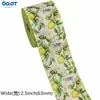 Cinta Floral con Elementos de Primavera, Borde de Alambre de Hierro, Cinta de Lino Falso, Manualidades DIY, Empaque de Regalo, Lazo para Corona de Primavera