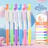 Caneta Marcadora Retrátil Jin Wannian para Anotações, Recarregável, Adequada para Estudantes Marcarem Pontos Chave em Aula, Caneta Colorida para Journaling