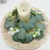 Guirnalda de Hojas de Arce Artificial Navideña Portavelas Guirnalda de Eucalipto Decoración de Techo de Boda Guía de Camino Arreglo Floral Accesorios Flores Artificiales