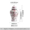Jarrón de cerámica con rosa roja pintada a mano adornos decorativos de cerámica estilo Hong Kong joyería de cerámica hidropónica sentido de alto nivel