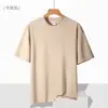 Nueva Camiseta de Algodón Sorona de Peso Pesado, Fresca, de Alta Calidad, Cuello Redondo, Manga Corta, Color Sólido, Sensación de Hielo, Antibacteriana, Manga Corta Deportiva