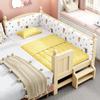 Cama infantil empalmada, cuna de madera maciza, cama plana para bebés, para niños y niñas, cama de princesa, mesita de noche ensanchada, artefacto de ensanchamiento