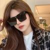 Gafas de sol de una pieza personalizadas de estilo coreano para celebridades de Internet, gafas de sol amarillas adelgazantes para rostro grande con montura grande para mujer, gafas de moda para hombre supercool a prueba de viento