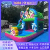 Castillo Acuático Inflable de Tiburón de PVC Engrosado con Piscina, Tobogán y Trampolín Combo para Eventos de Verano en Granjas y Mercados