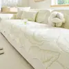 Seda de Hielo Sensación Fresca Cojín para Sofá Verano Hojas Frescas Antideslizante Funda para Sofá Cojín Lavable Sala de Estar Tela Cojín para Asiento Venta al por Mayor