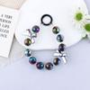 Novo laço de contas coloridas galvanizadas para celular feminino, pingente, pulseira faça você mesmo, contas de cristal, chaveiro, bolsa, enfeites pendurados