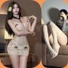 Pijama Sexy, Deseo Puro, Camisón de Malla Transparente con Encaje y Tirantes, Lencería Sexy, Talla Grande con Abertura, No Necesitas Quitarte el Uniforme