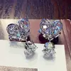 Pendientes de clip para la oreja de estilo coreano de Corea del Sur con perlas de luciérnaga de cristal luminoso de amor para mujer